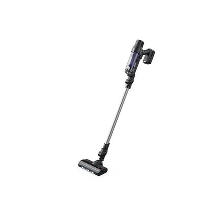 Bežični štapni usisivač Rowenta RH6A35WO Omega, prikazan na slici s priključcima i ergonomskim dizajnom