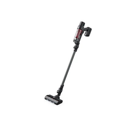 Bežični štapni usisivač Omega Rowenta RH6A75WO prikazan na slici, s nastavcima za čišćenje i laganom ergonomskom konstrukcijom.