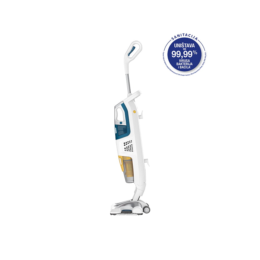 Rowenta Clean & Steam RY8561WH usisivač i parni čistač 2u1 – 1700 W, do 30 min pare, Cyclonic tehnologija, nastavci za podove, tepihe i prozore