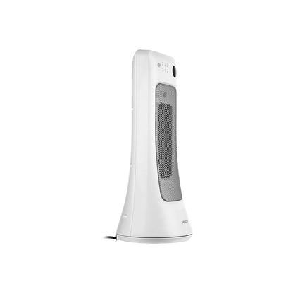 Omega Sencor SFH 8019WH keramička grijalica prikazana na slici s bijelim dizajnom i digitalnim upravljačem