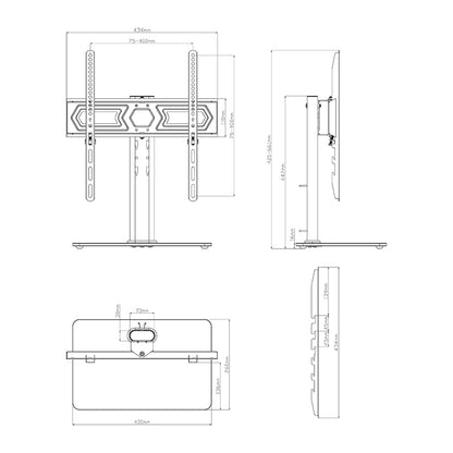 Omega STELL SHO 4800 stalak za TV 32-55", nosivost do 40 kg, VESA do 400x400, središnji nosač za ekran