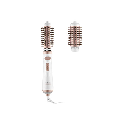 Omega Sencor SHS 0910GD rotirajuća četka za kosu prikazana s keramičkom površinom i ergonomskom ručkom.