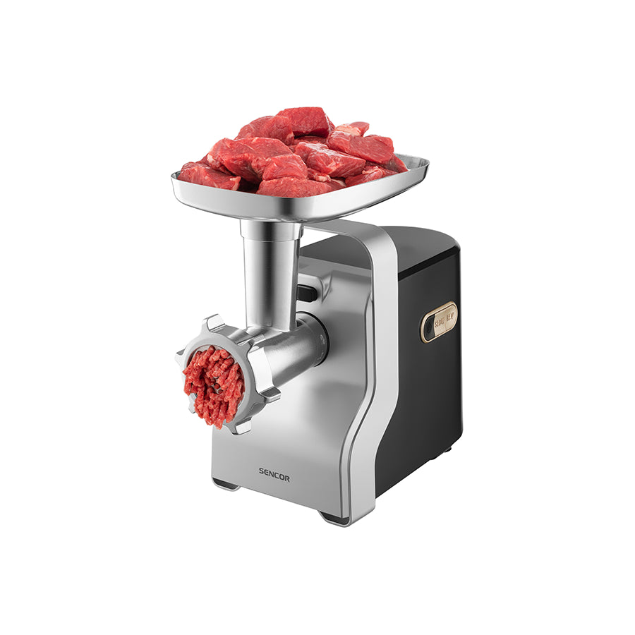 Sencor SMG 6400SL mašina za mljevenje mesa – 2100 W max., 2,2 kg/min, 3 diska, nastavci za kobasice i ribanje