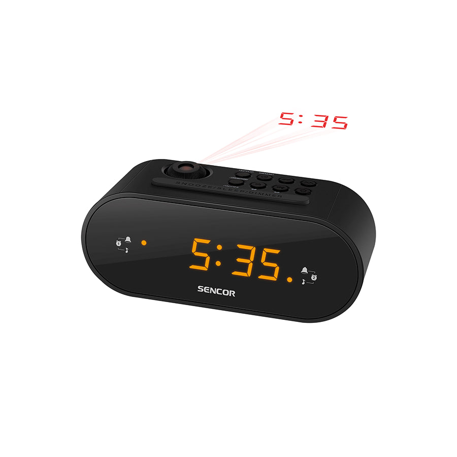 Sencor SRC 3100 B radio sat s projekcijom – PLL FM, 10 memoriranih stanica, 2 alarma, Sleep i Snooze