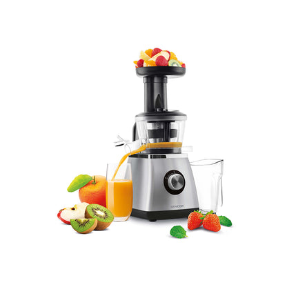 Sencor SSJ 4041BK sporni sokovnik s 400 W, 0,8 L kapaciteta i 60 o/min za svježe voće i povrće.