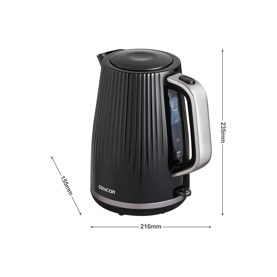 Omega Sencor SWK 7519BK kuhalo za vodu s crnim kućištem, jasno prikazana na slici.