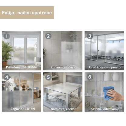 Samoljepljiva folija za staklo 3 m × 45 cm