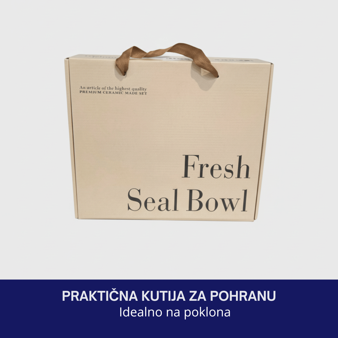 Set 3 keramičke zdjele s poklopcem i oznake pohrane  – posudice za čuvanje i posluživanje hrane