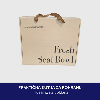 Set 3 keramičke zdjele s poklopcem i oznake pohrane  – posudice za čuvanje i posluživanje hrane