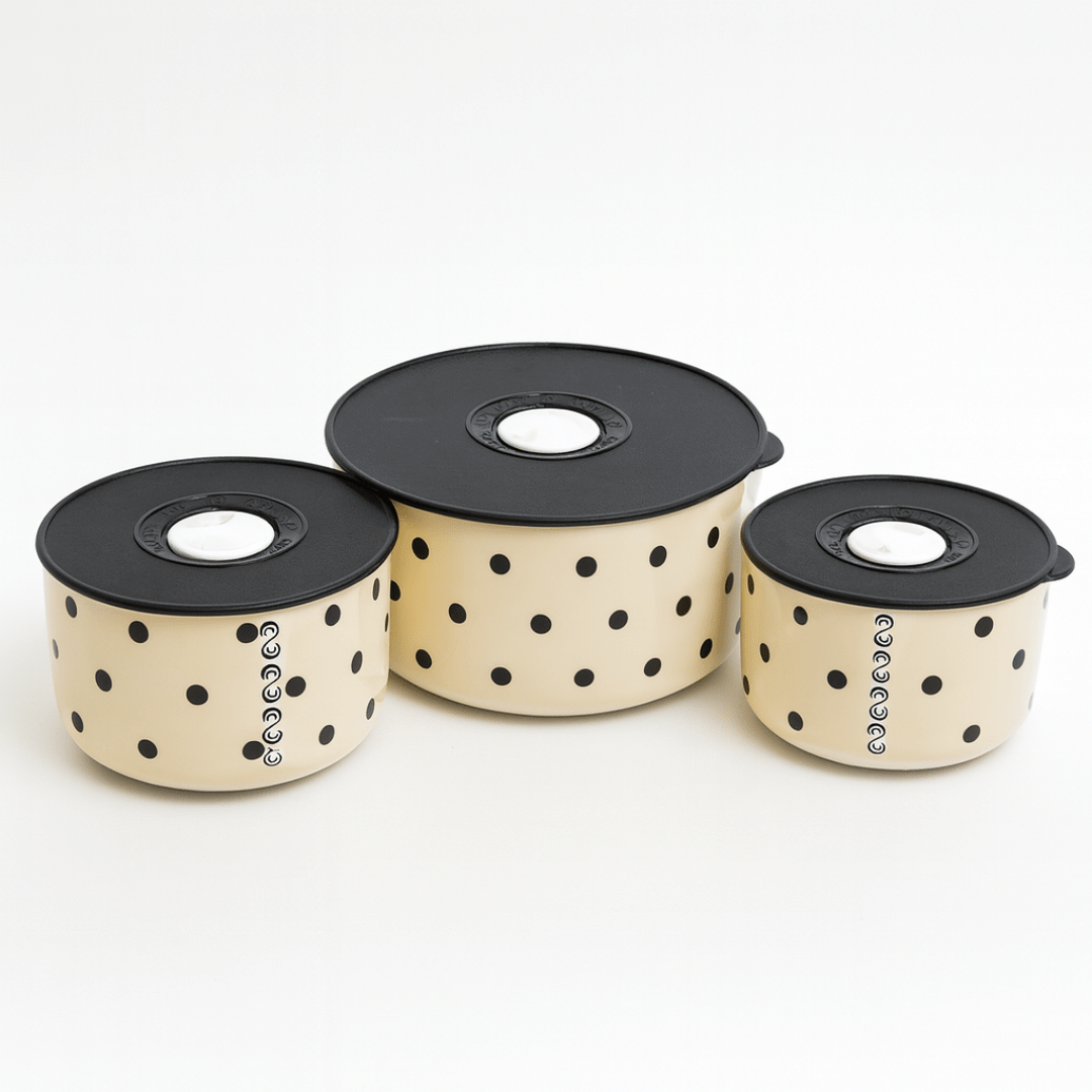 Set 3 keramičke zdjele s poklopcem i oznake pohrane  – posudice za čuvanje i posluživanje hrane