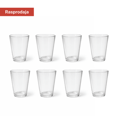 Set staklenih čaša 8/1 – prozirne, zapremina 200 ml