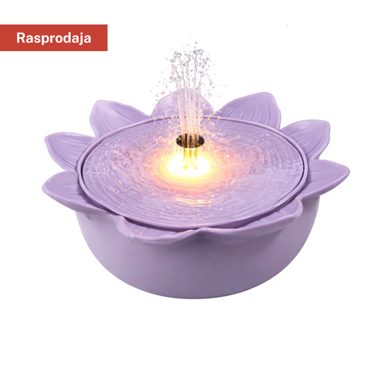 Mala solarna LED fontana cvijet (lila) – dekoracija za vrt i terasu 30 cm