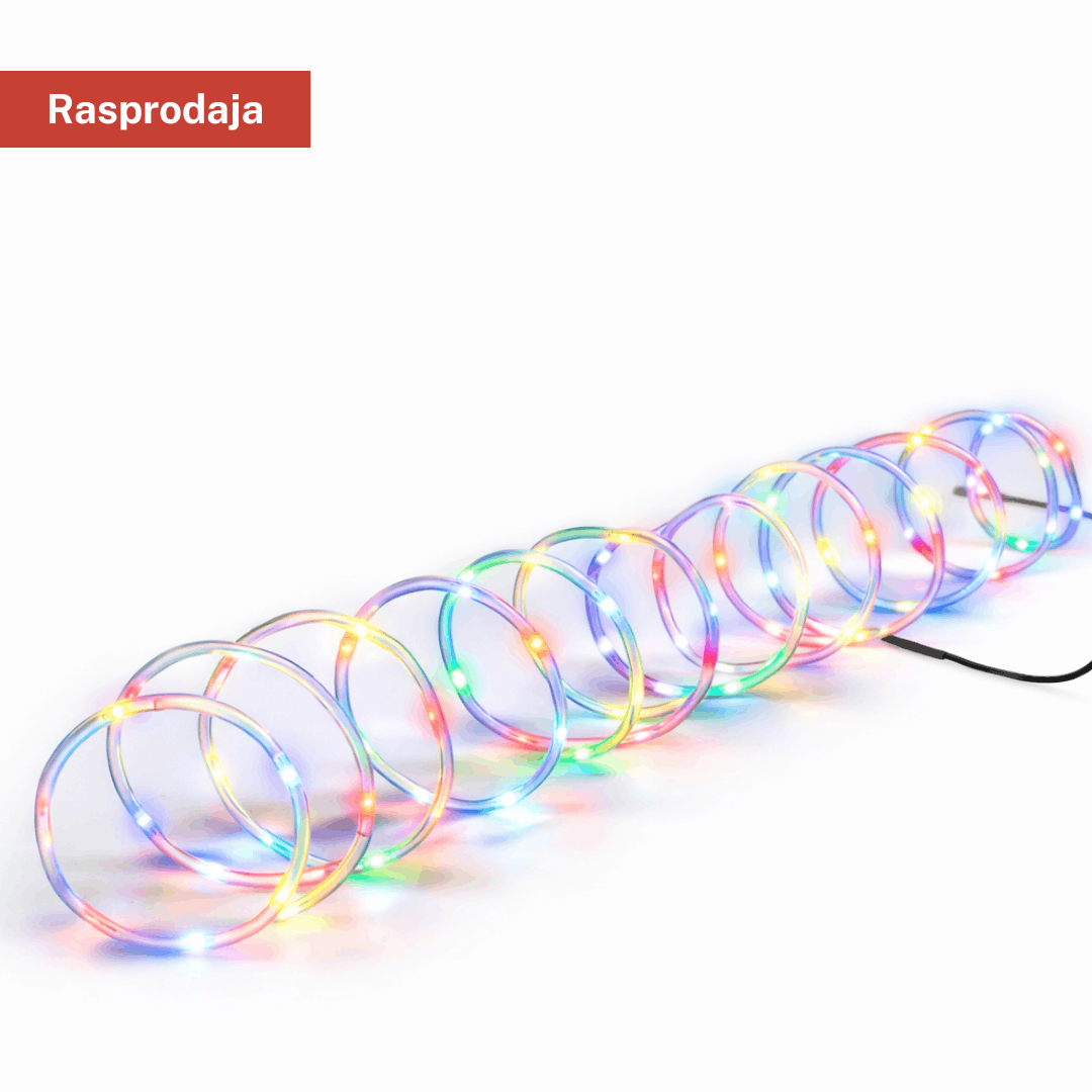CASALUX LED svjetlosno crijevo na solarni panel 7,5 m (100 LED), multicolor, IP44