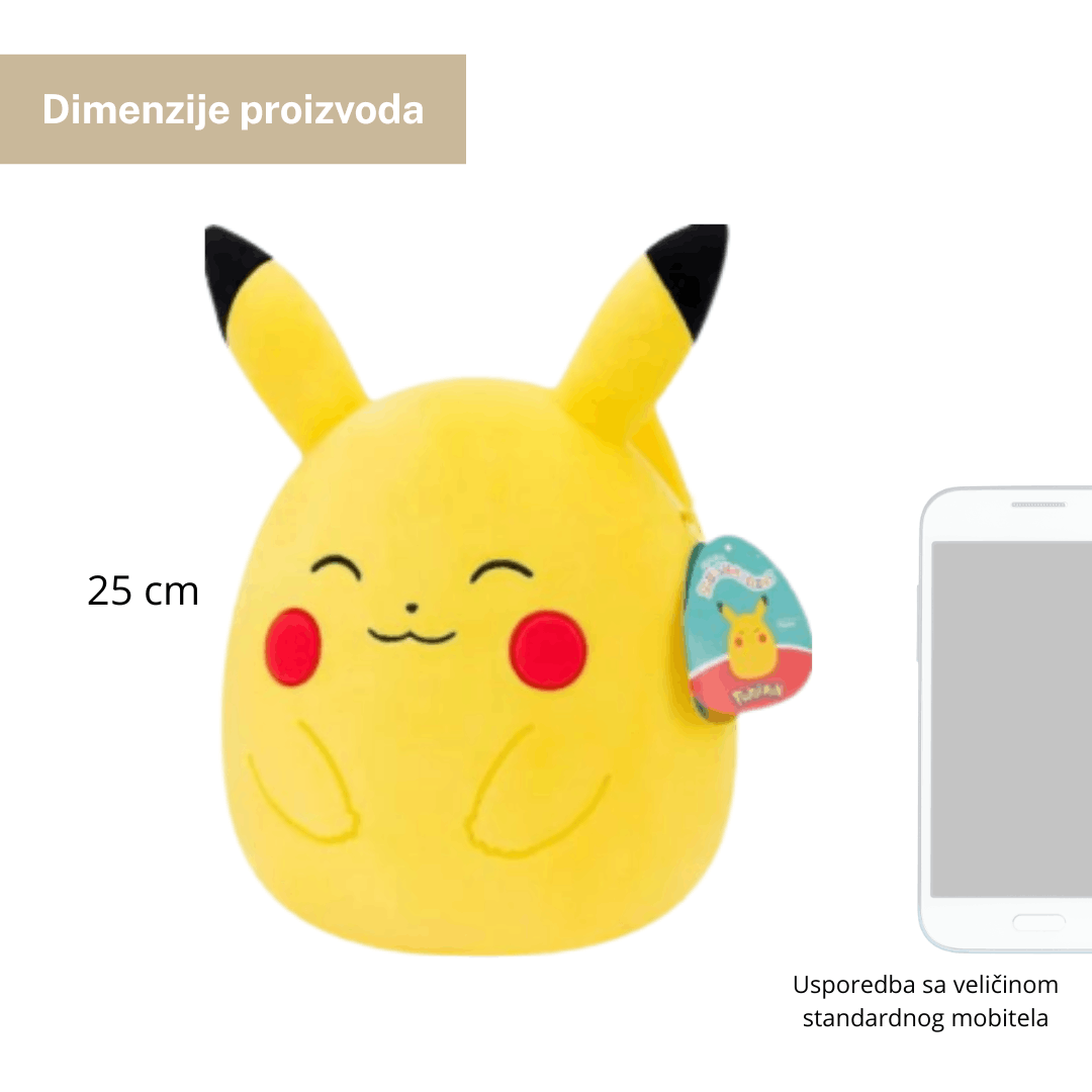 Squishmallows Pikachu plišanac 25 cm – Pokémon mekana igračka