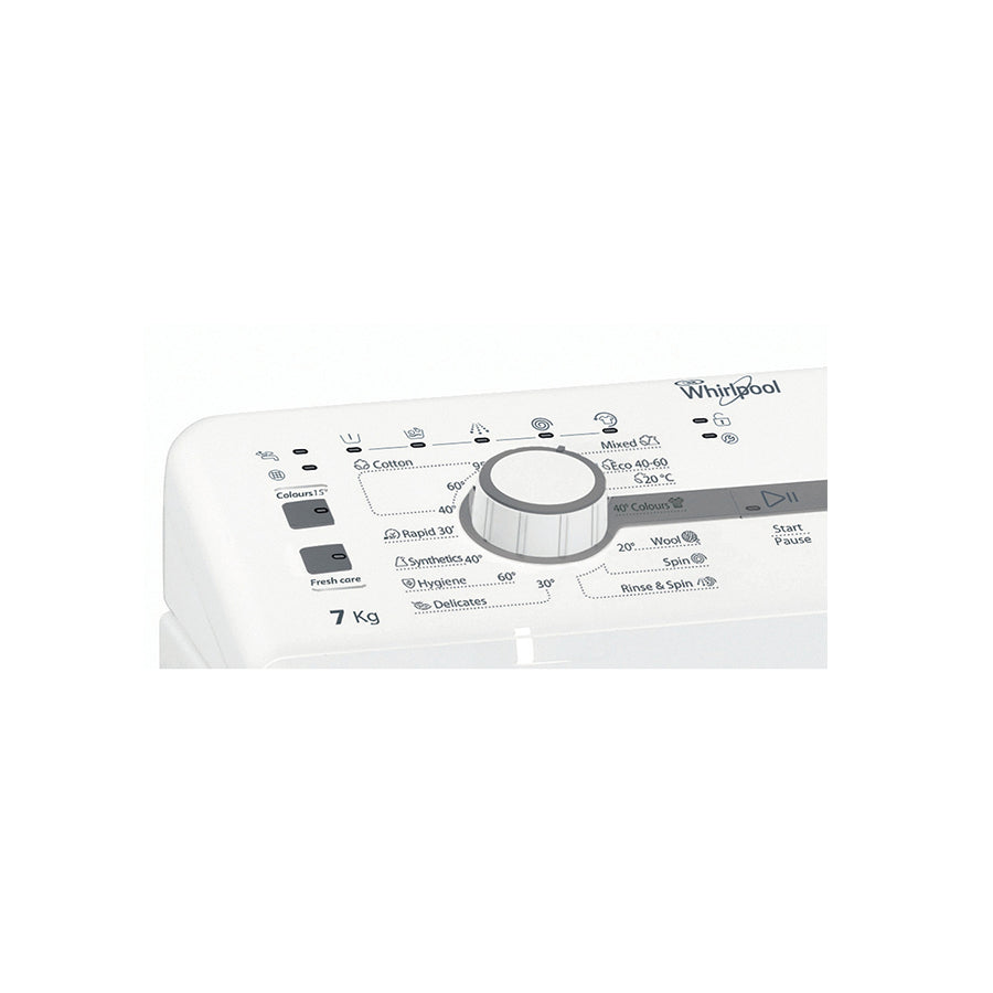 Whirlpool TDLR 7220SS EU/N mašina za veš s gornjim punjenjem – 7 kg, 1200 o/min, energetska klasa E