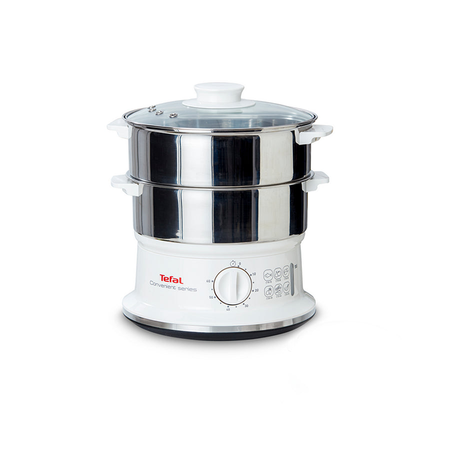 Tefal VC145130 aparat za kuhanje na pari – 6 L, 2 posude, posuda za rižu, mehaničko upravljanje