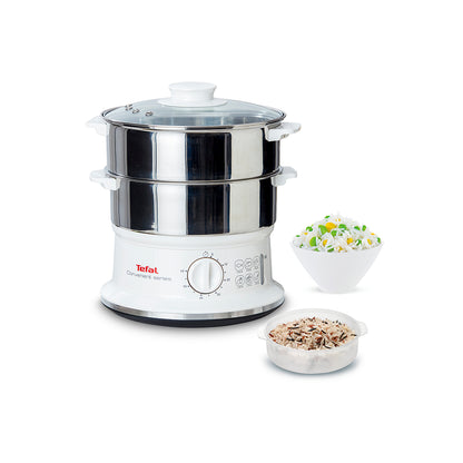 Tefal VC145130 aparat za kuhanje na pari – 6 L, 2 posude, posuda za rižu, mehaničko upravljanje