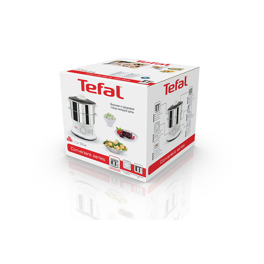 Tefal VC145130 aparat za kuhanje na pari – 6 L, 2 posude, posuda za rižu, mehaničko upravljanje