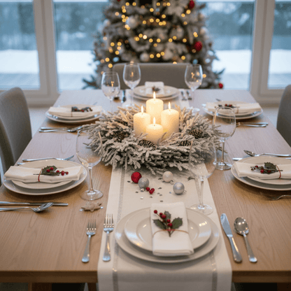 Vijenac s efektom snijega – 30 cm, borove grančice i šišarike