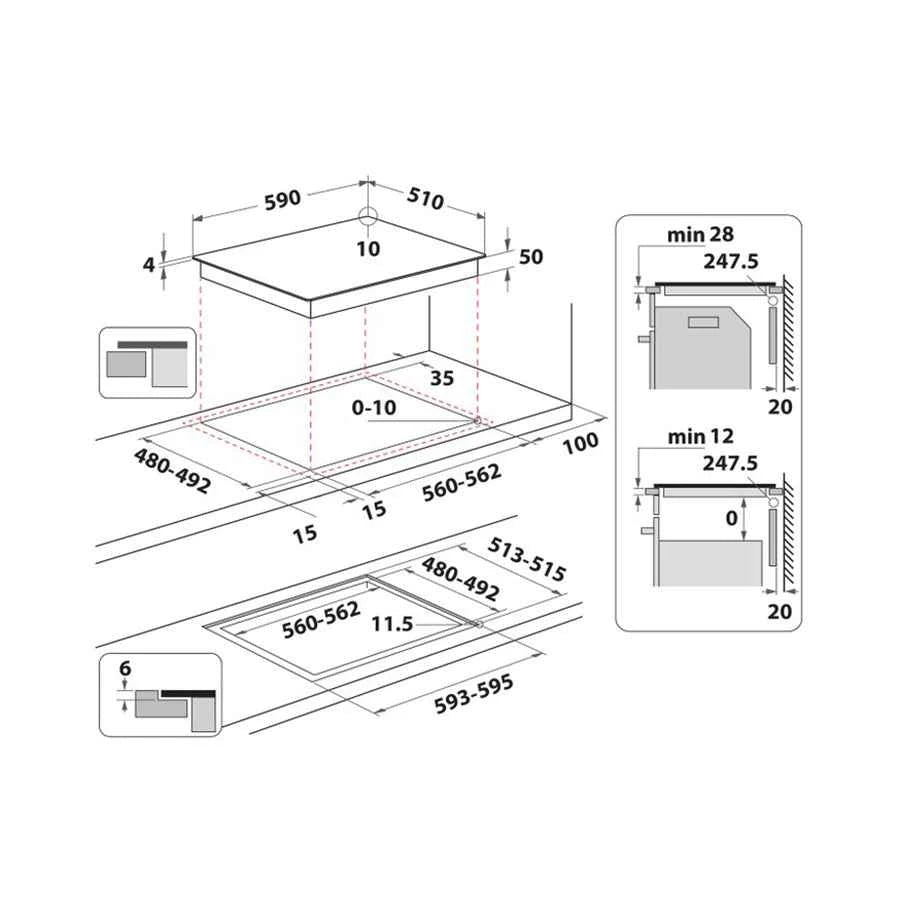 Whirlpool WB S2560 NE ugradbena indukcijska ploča – 4 zone, 59 cm