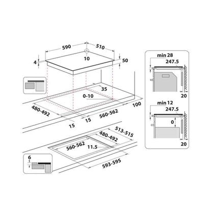 Whirlpool WB S2560 NE ugradbena indukcijska ploča – 4 zone, 59 cm