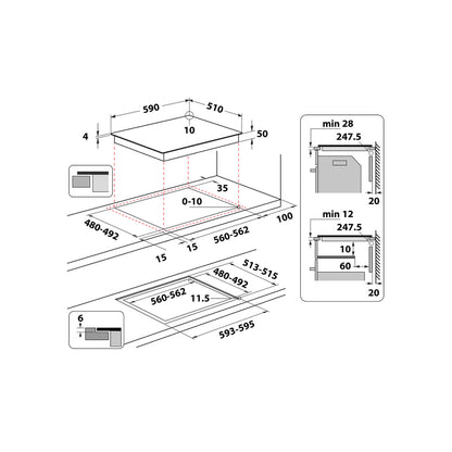 Whirlpool WF S3660 CPNE ugradbena ploča – širina 57,4–60 cm