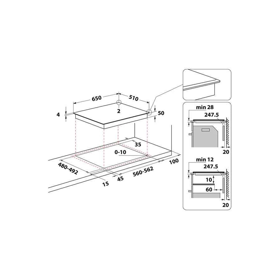 Whirlpool WF S4665 CPBF ugradbena ploča – 65 cm