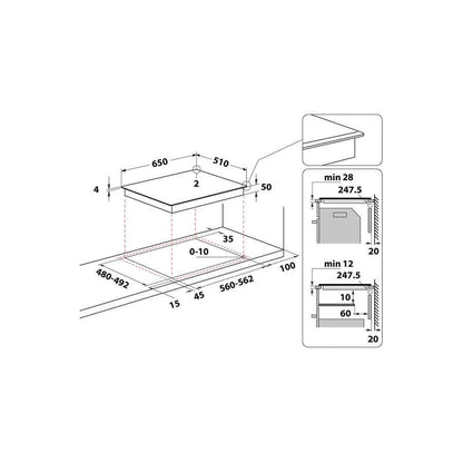 Whirlpool WF S4665 CPBF ugradbena ploča – 65 cm