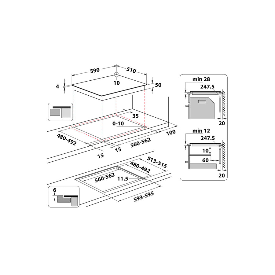 Whirlpool WSQ2160NE ugradbena ploča – 59 cm
