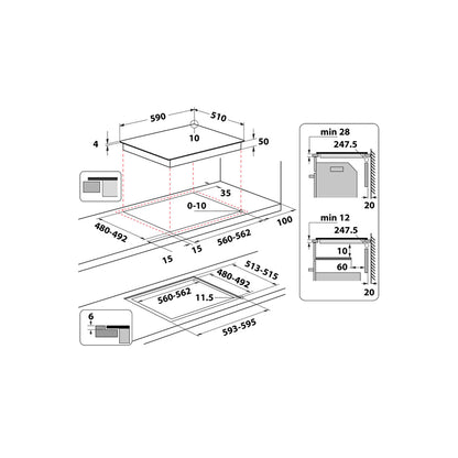 Whirlpool WSQ2160NE ugradbena ploča – 59 cm