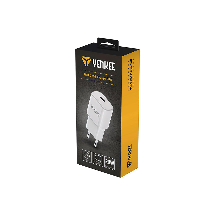 Yenkee YAC 2033WH USB-C punjač za telefon – 20 W, 100–240 V