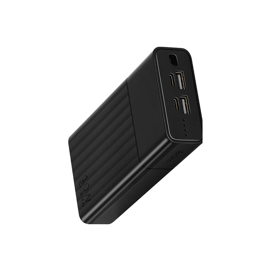 Omega Yenkee YPB 2021 powerbank prijenosno napajanje, prikaz s USB priključcima i indikatorima napunjenosti.