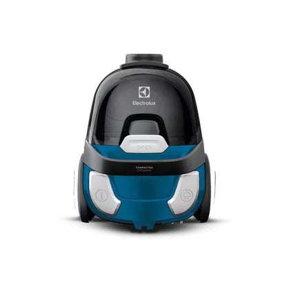 Omega Electrolux CompactGo Cyclonic Z1230CB usisivač bez vrećice, prikazan na slici, s crnom i sivom bojom, s usisnim nastavkom