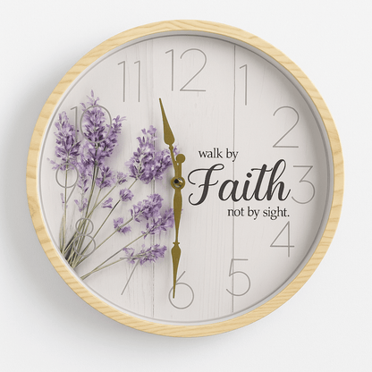 Zidni sat lavanda 30 cm – dekorativni okrugli sat sa natpisom, za dnevni boravak i kuhinju
