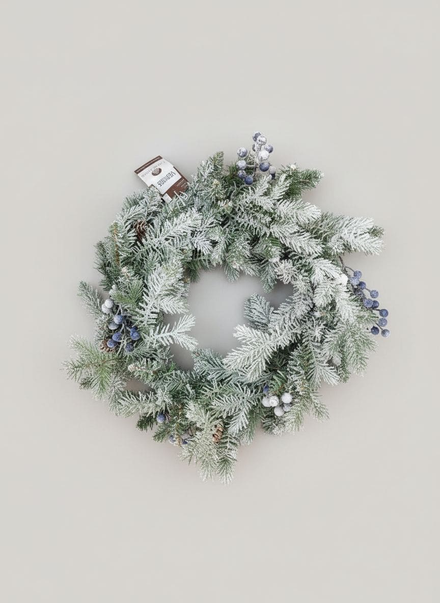 Everlands Snowy Wreath – snježni vijenac s bobicama 50 cm