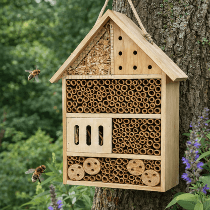Kućica za insekte od drveta – hotel za pčele i korisne kukce, za vrt i balkon