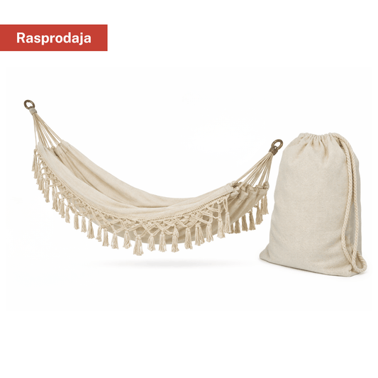 Boho viseća ležaljka s resama + platnena torba