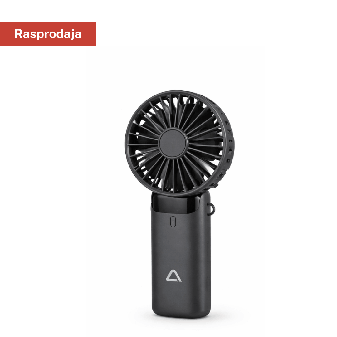 Ambiano Ručni ventilator na punjenje – kompaktan, crni mini ventilator