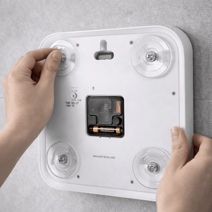 Krontaler zidni sat za kupatilo – s termometrom, montaža na vakuum (bež)