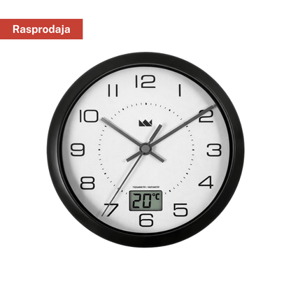 Zidni sat za kupatilo – s termometrom, montaža na vakuum