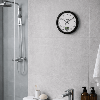 Zidni sat za kupatilo – s termometrom, montaža na vakuum