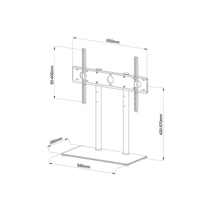 STELL SHO 1043 stolni stalak za TV 32–65" – nosivost do 50 kg, čelik i staklo