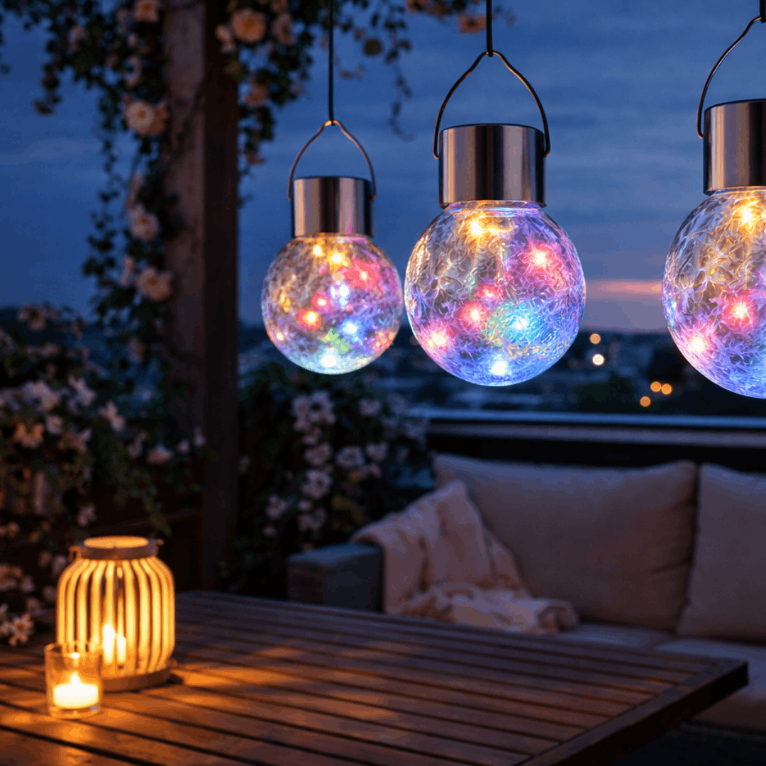 Casalux solarna vrtna lampa – staklena kugla LED, multicolor (set 3 kom)