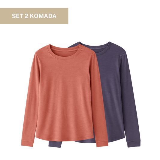 Vivance Bazična majica dugi rukav od pamuka - set od 2 komada