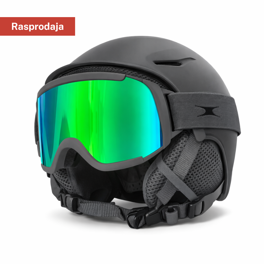 CRANE dječja ski kaciga + skijaške naočale (set) – podesiva, udobna